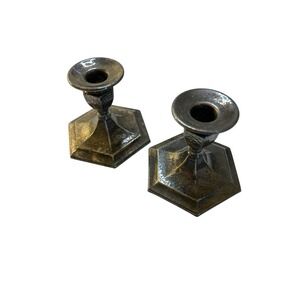 Set of 2- Forbes Silver Co 937‎ Vintage Victorian Candlestick Holder Short Decor